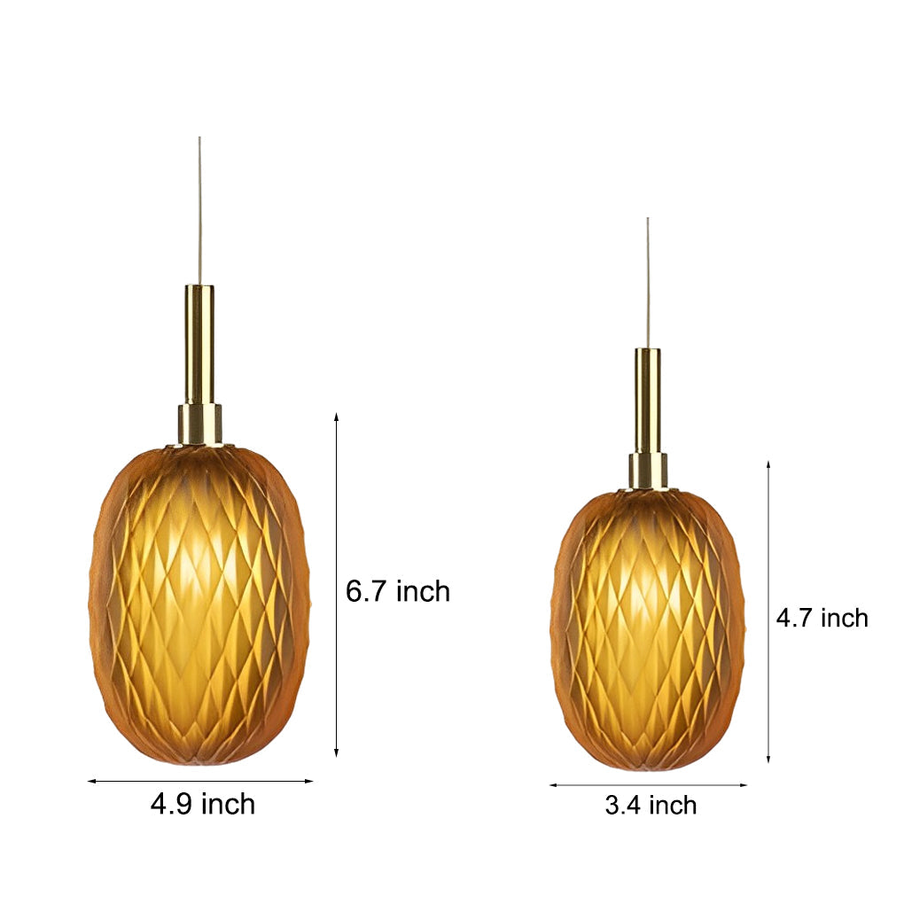 Small Glass Lantern Pendant Light - Luxury Iron Chandelier, Post-Modern Design