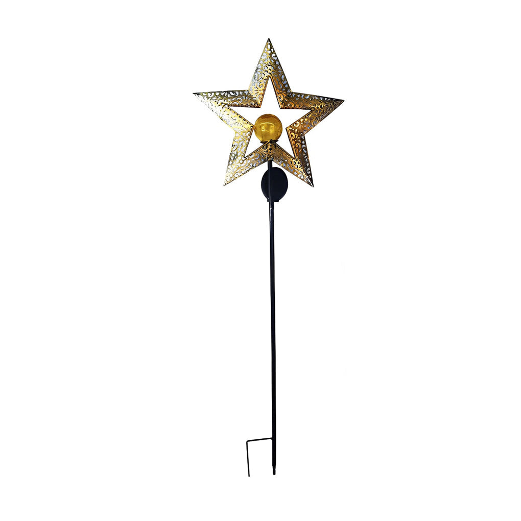 Mystical Moon & Sun Flame Iron Hollow Solar Garden Light
