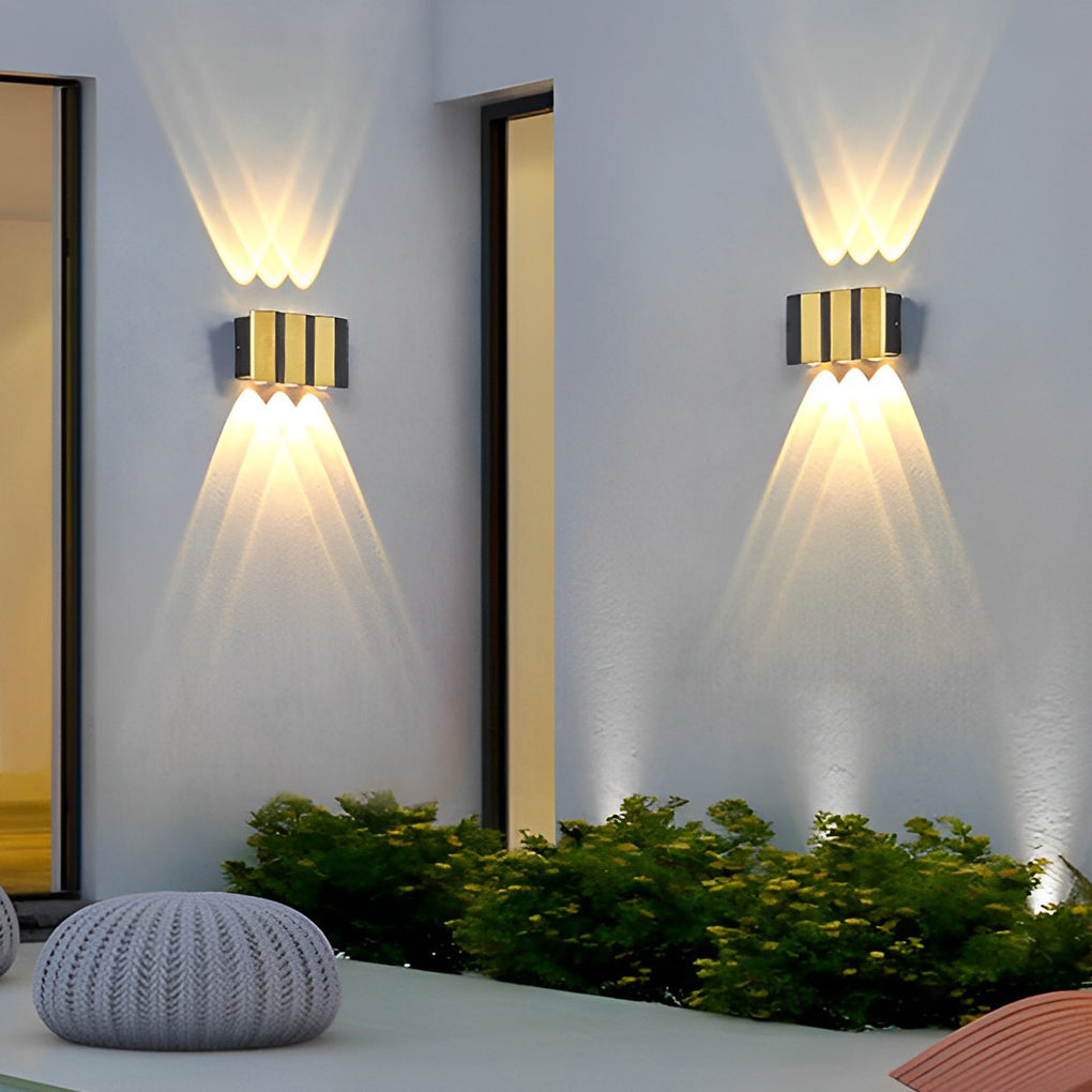 Modern Black Gold Dual-Tone Wall Lights - Up & Down Illumination