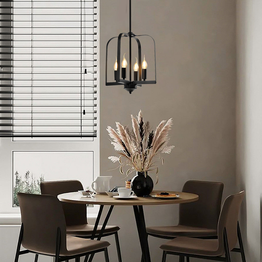Rustic Iron Cage Chandelier - American Country Ceiling Light Fixture