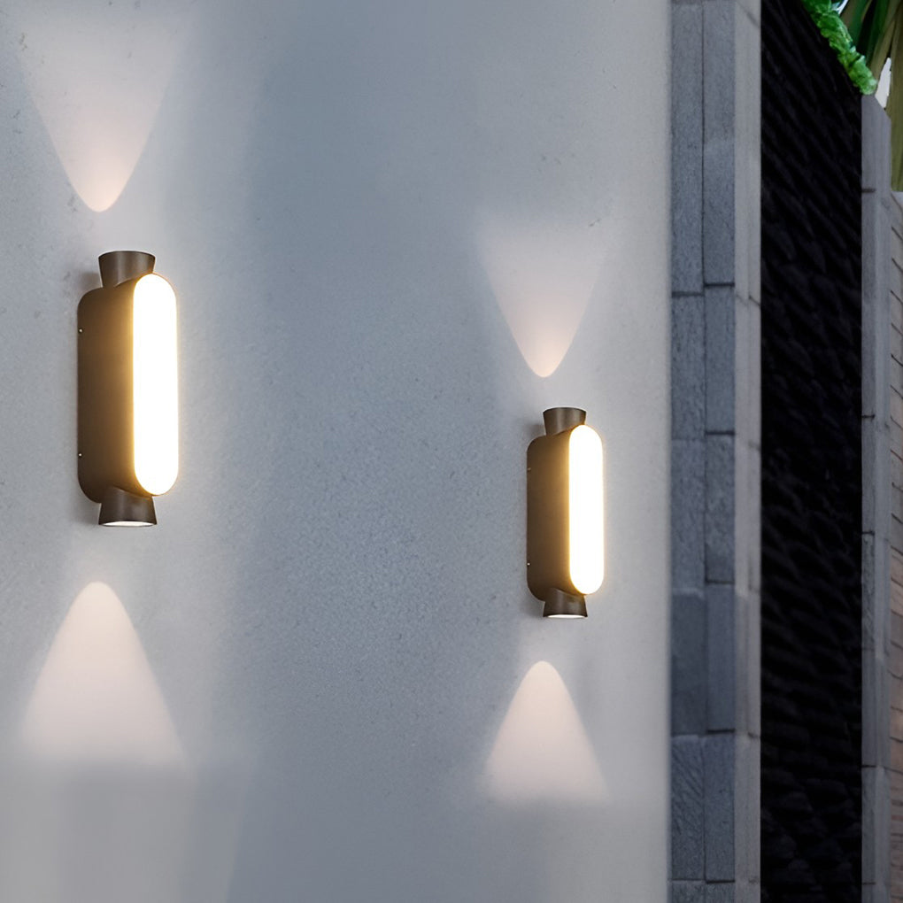 Waterproof LED Outdoor Wall Sconce - Black Modern Up and Down Lights