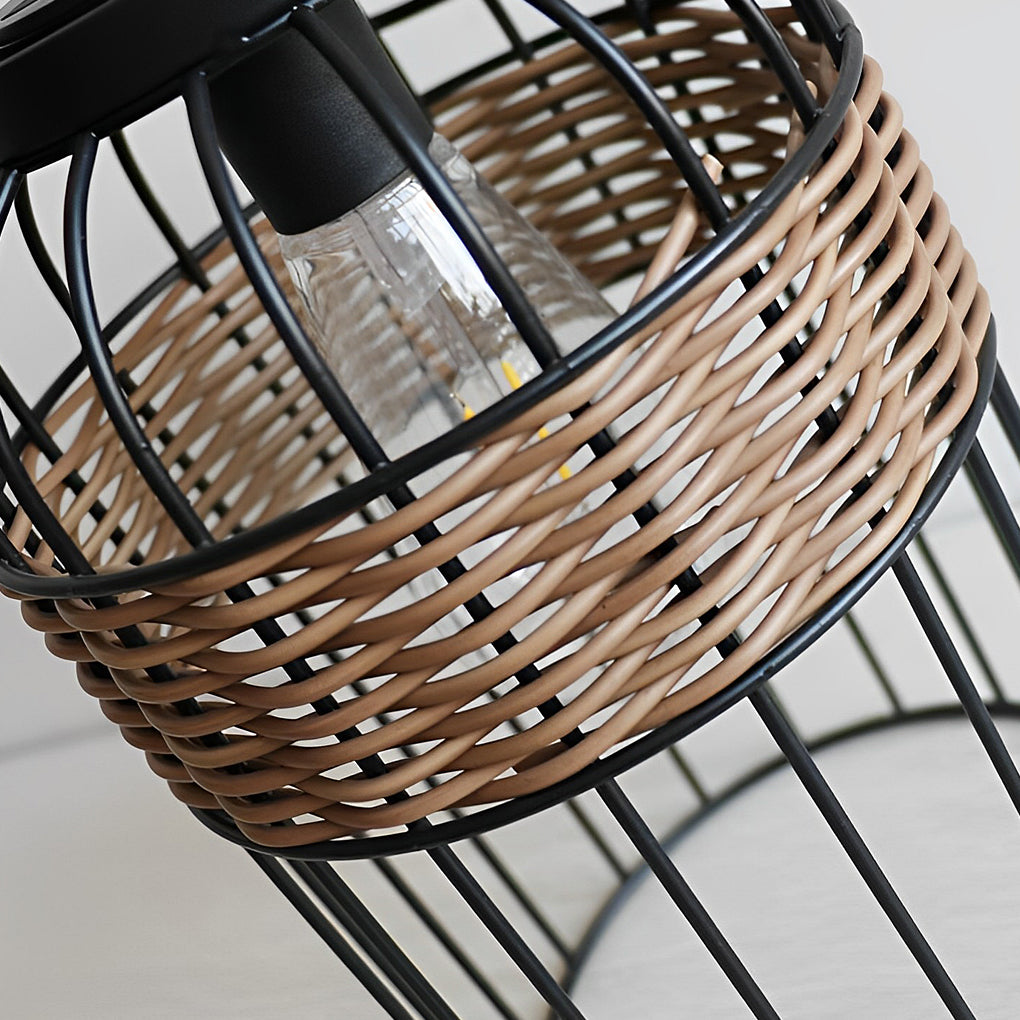 Portable Rattan Solar Night Light - Waterproof Intelligent Lantern