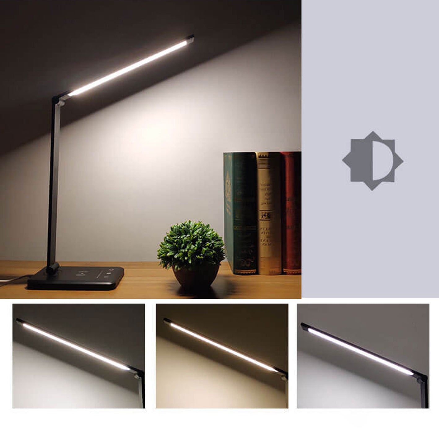 Folding Wireless Rechargeable LED Desk Lamp for Eye Protection