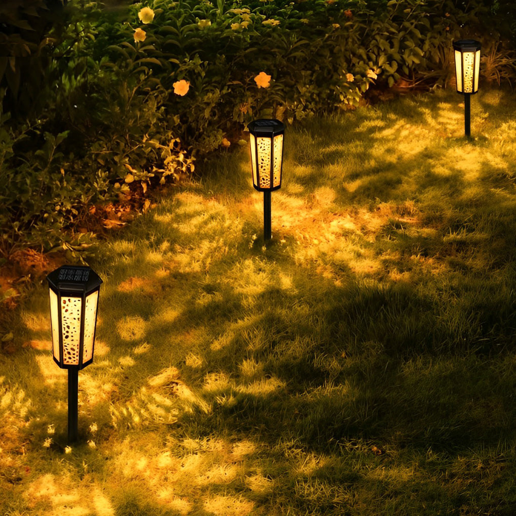 RGB Hexagon Solar Stake Light - Waterproof Outdoor Landscape Lighting