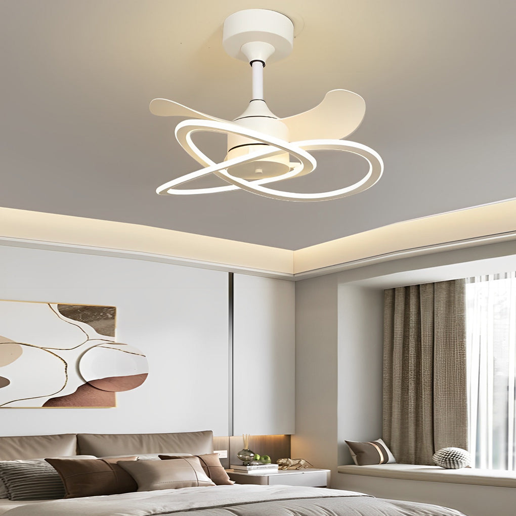 Waves Flower LED Mute Ceiling Fan | Nordic Bladeless Design