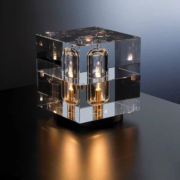 Modern Crystal Stereo Geometric Design 1-Light Table Lamp for Living Room, Bedroom, Nightstand, Decorative Lighting, Contemporary Home Decor, Stylish Accent Lamp, Elegant Crystal Lighting Fixture, Unique Geometric Design, USB Powered LED Lamp, Best Modern