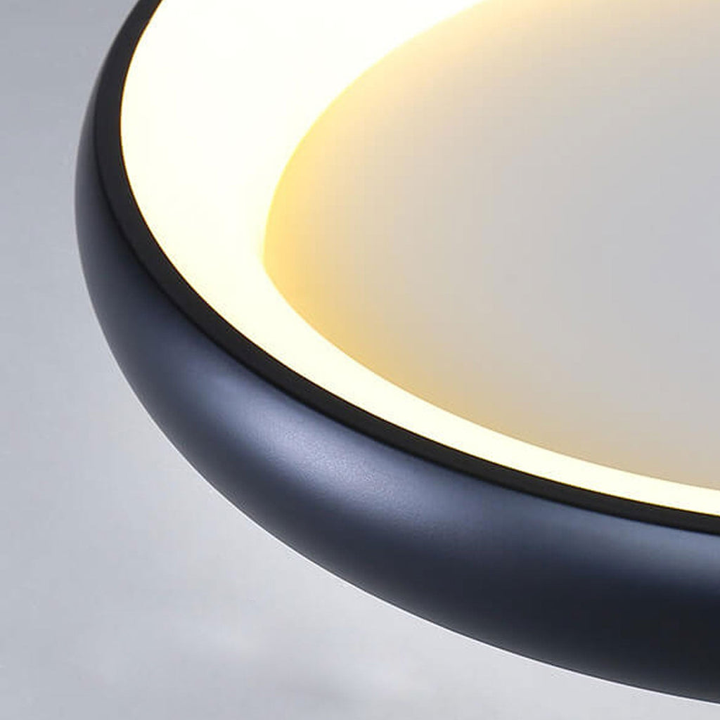 Modern Minimalist Round LED Flush Mount Ceiling Light - Aluminum & Acrylic Design