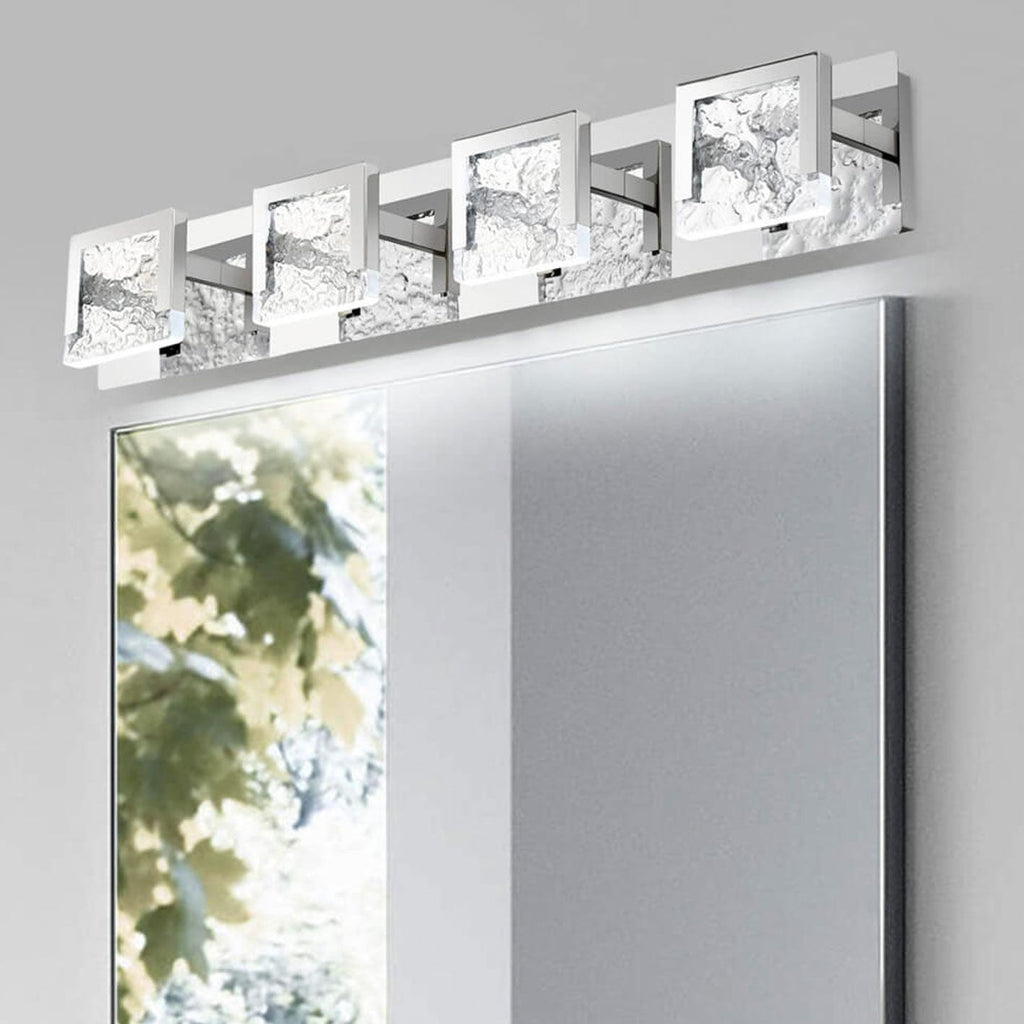 Minimalist Acrylic LED Vanity Wall Light - Glass Texture Mirror Fixture