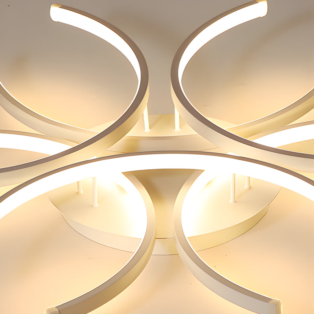 Modern Semi-Circle LED Flower Ceiling Light Fixture Dimmable