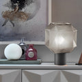 Modern 1-Light Cylinder Smoke Glass Orb Table Lamp