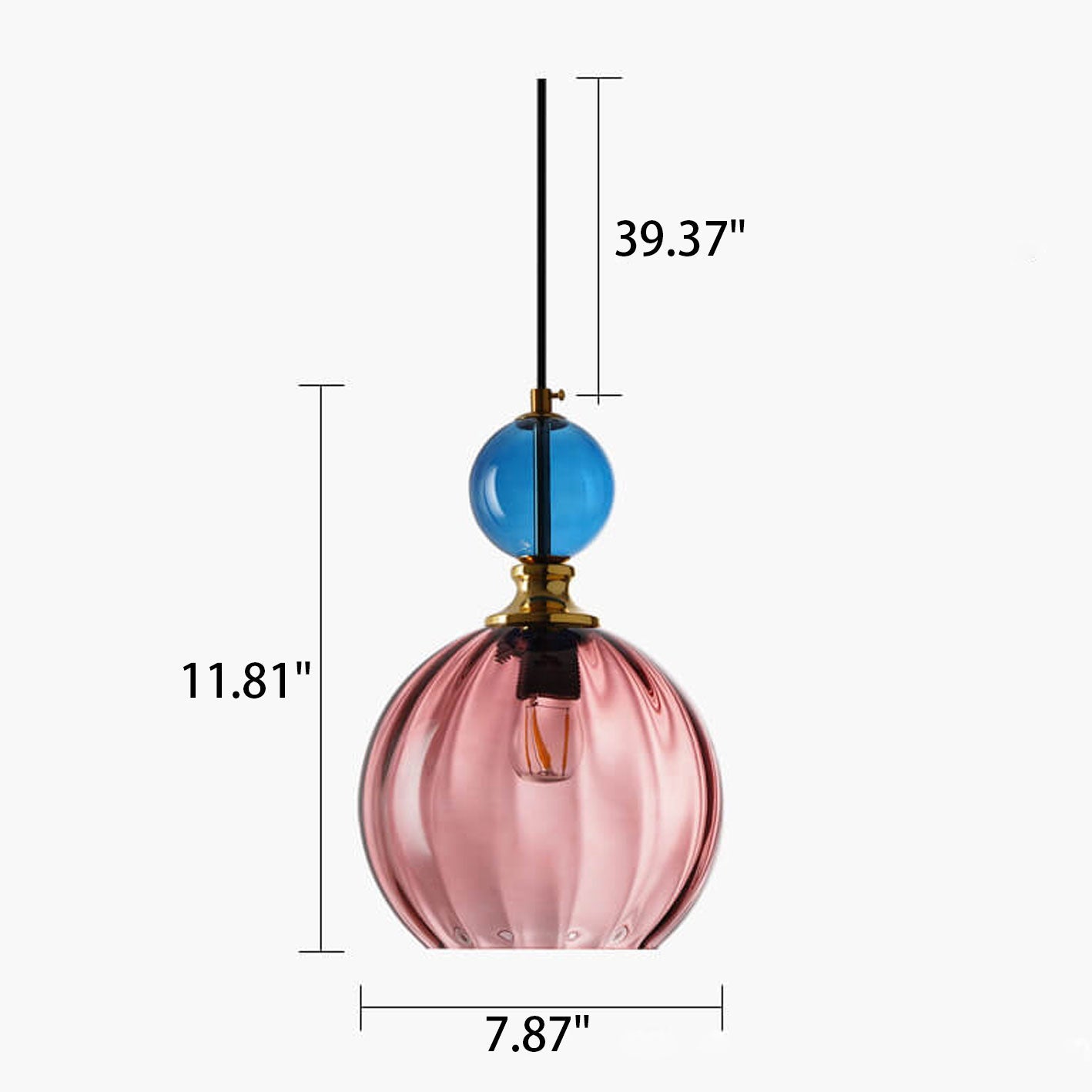 Danish Creative Stripes Round Glass 1/3 Light Chandelier - Modern Lighting Fixture, Unique Design, Home Décor, Elegant Illumination