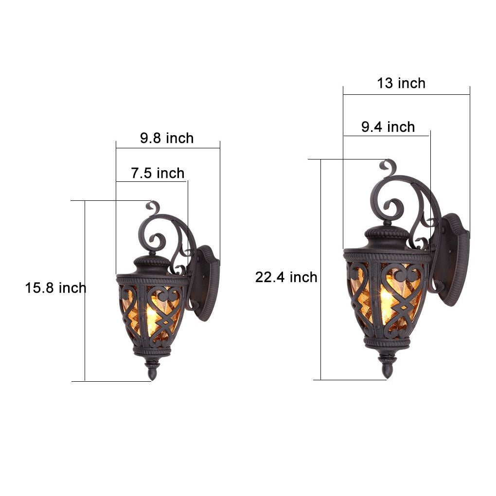 Retro Die-Cast Aluminum Waterproof Outdoor Wall Light Fixture