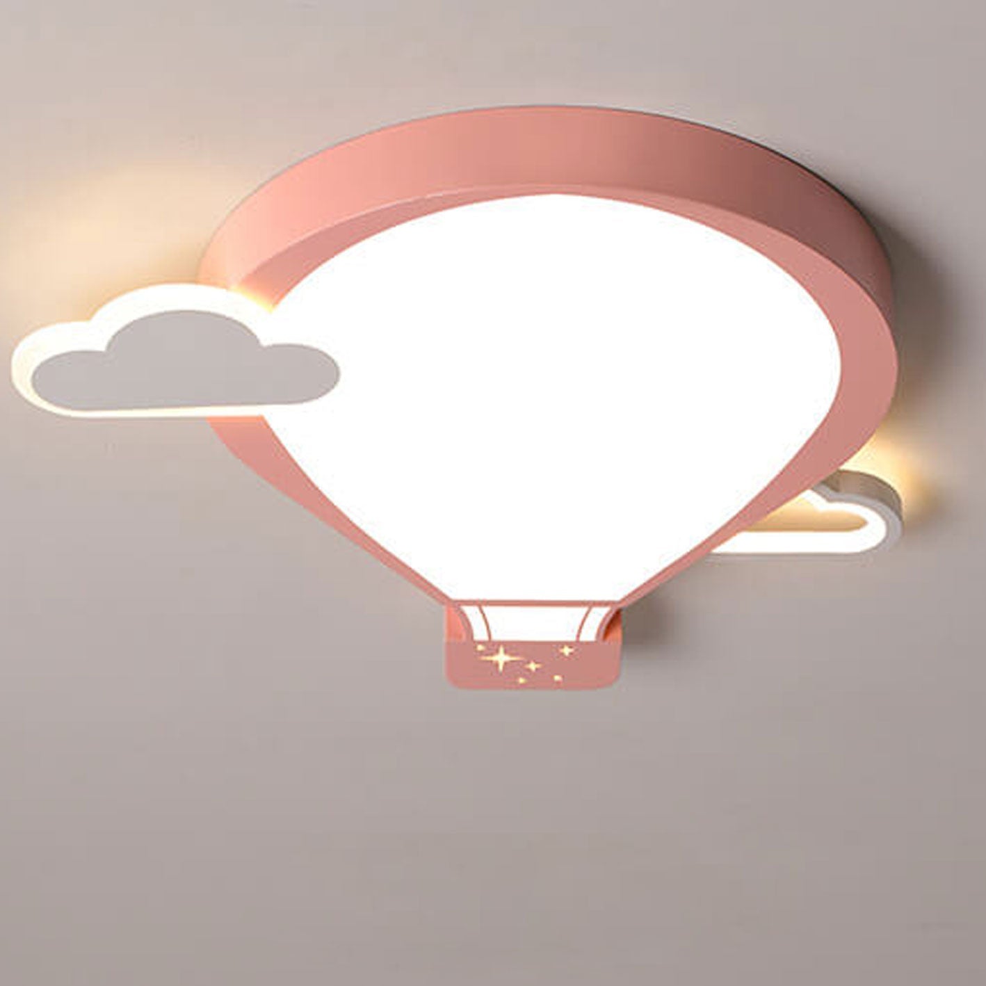 Cartoon Hot Air Balloon Kid LED Flush Mount Ceiling Light Nursery Bedroom Fixture Kids Room Decor Childrens Lighting Cute Cartoon Ceiling Lamp Colorful Adventure Theme Adjustable Brightness Fun Illustration Design Energy Efficient Safe Lighting Kids Ceili
