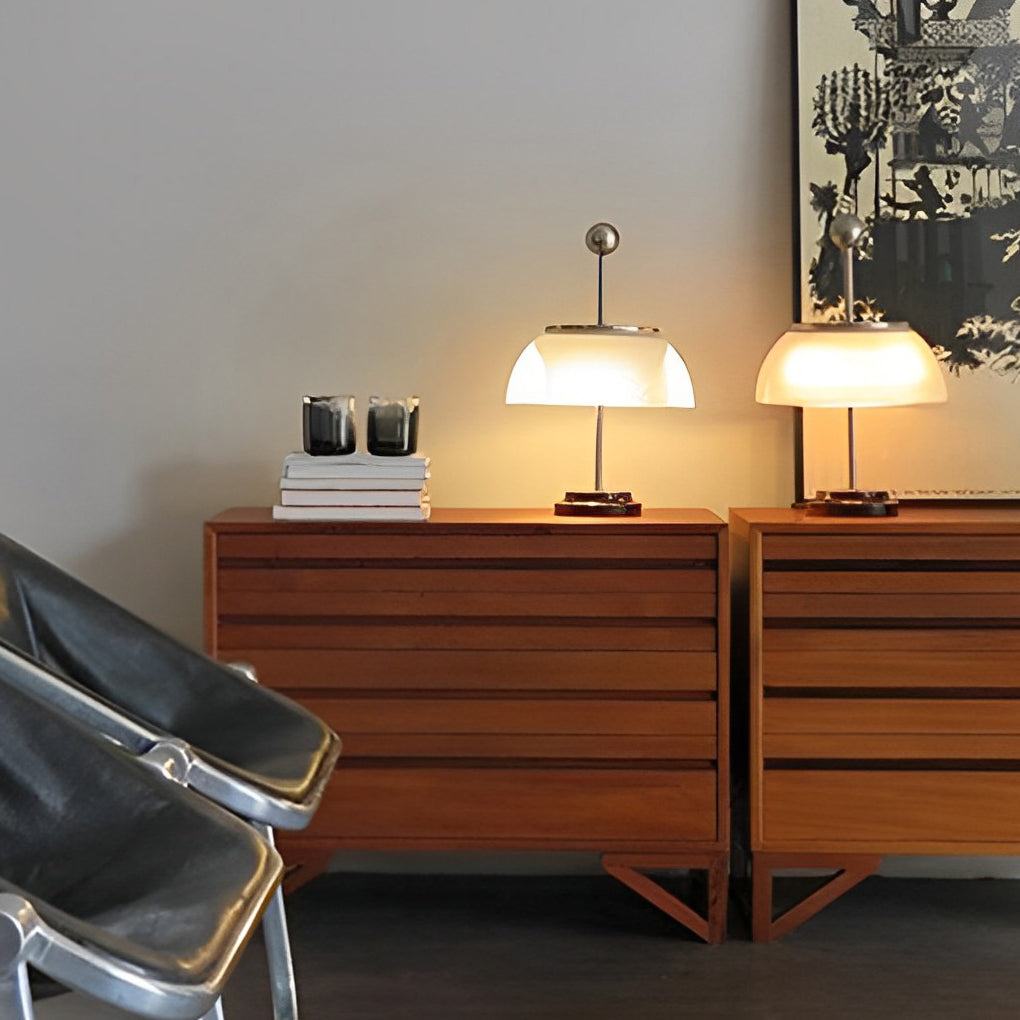 **Ribbed Glass Bowl & Metal Italian Accent Table Lamps**

Elevate your decor with our stylish Ribbed Glass Bowl and Metal Italian Accent Table Lamps. Perfect for modern living rooms or elegant bedroom settings, these lamps combine functionality with chic