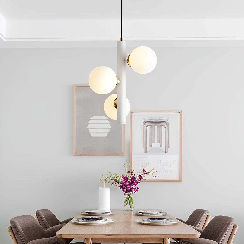 3 Glass Balls LED Nordic Chandelier Light for Dining Room