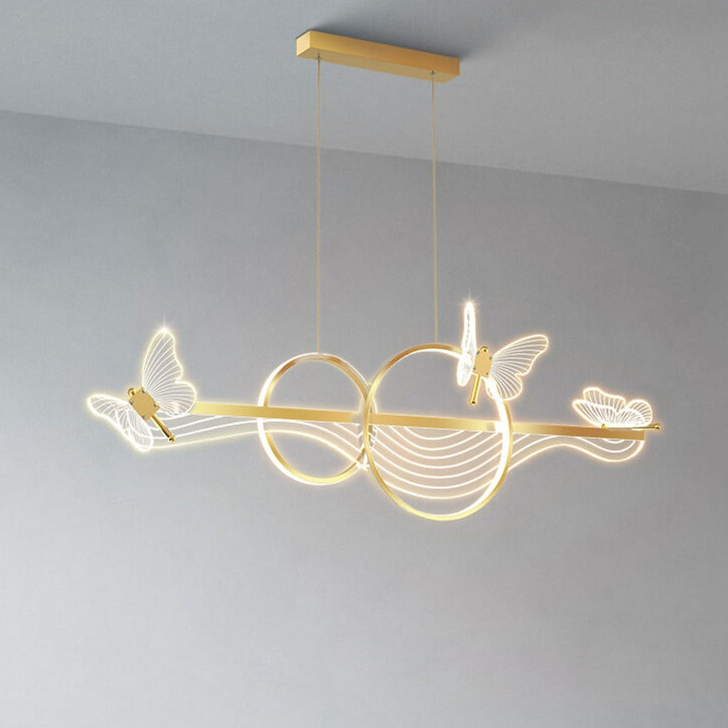 Nordic Luxury Butterfly Round LED Island Chandelier