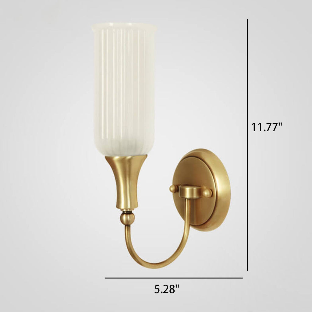 Vintage Rustic Brass Glass Wall Sconce Lamp - 1/2 Light Fixture