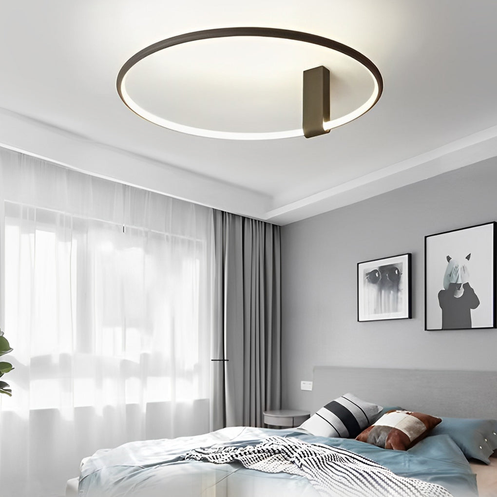 Adjustable Minimalist Round 3-Step Dimming LED Black Ceiling Light