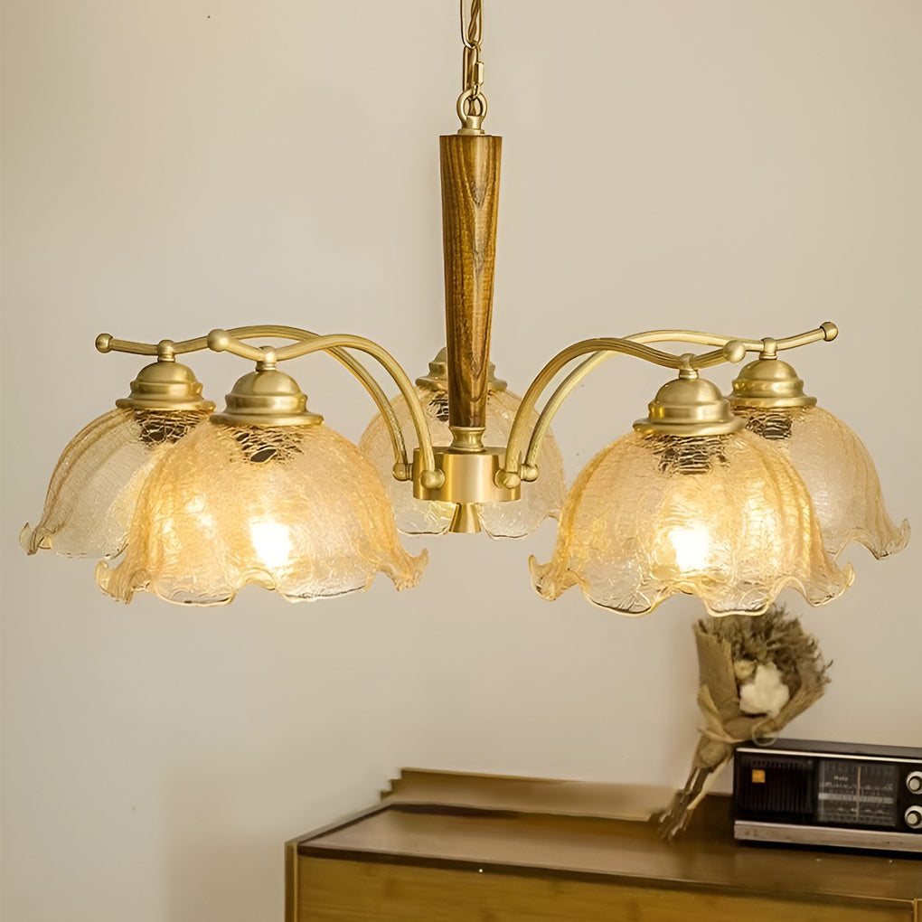 3 Light Cracked Glass Retro Pendant Chandelier Ceiling Lamp