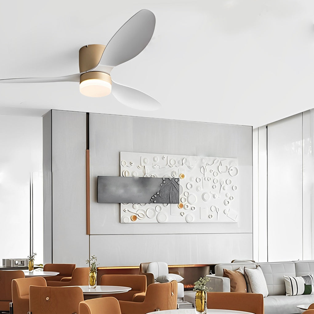52 Inch LED Dimmable Modern Ceiling Fan with Remote - Silent 3 Blade Design