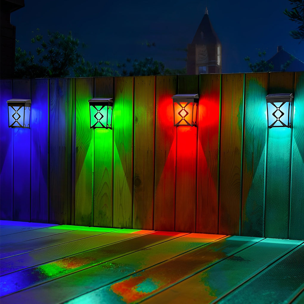 2Pcs Waterproof LED RGB Motion Sensor Solar Wall Lights