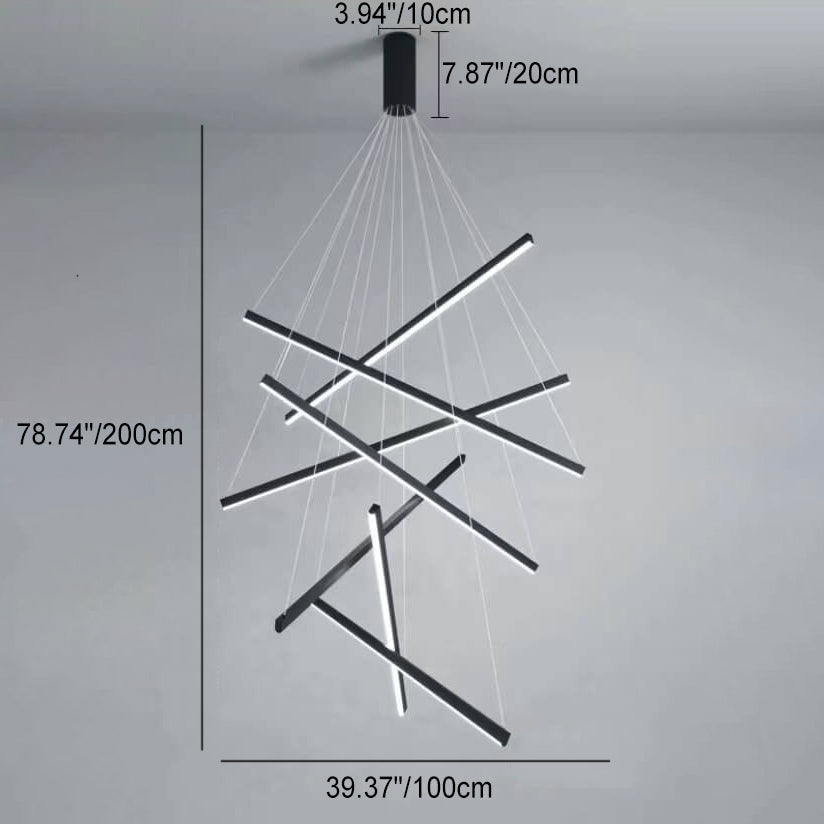 Nordic Luxury Iron Aluminum Geometric LED Chandelier