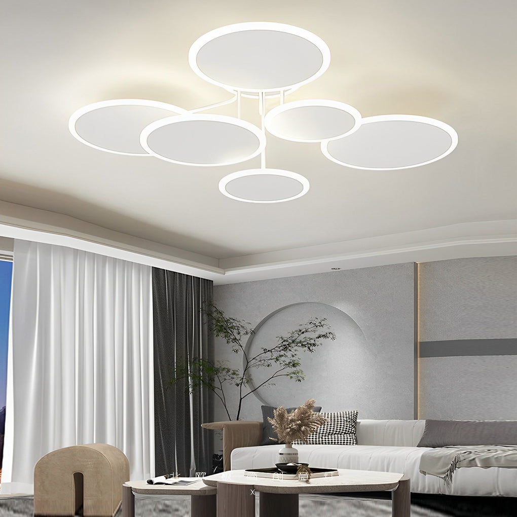 Nordic 2/3/6 Round Three Step Dimming LED Ceiling Light Fixture - Matte White Design