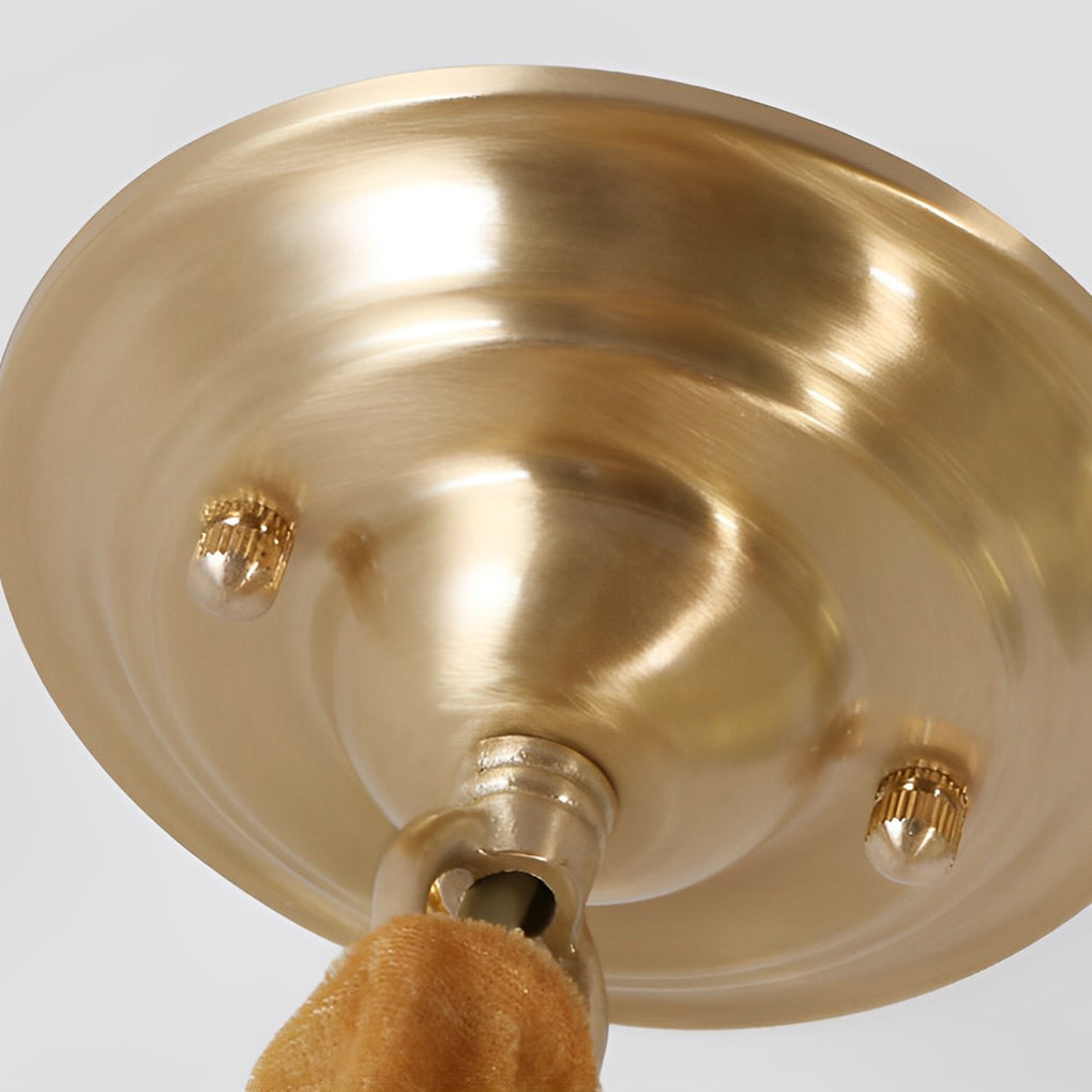 Retro Copper Industrial Chandelier - Small Glass Ceiling Light