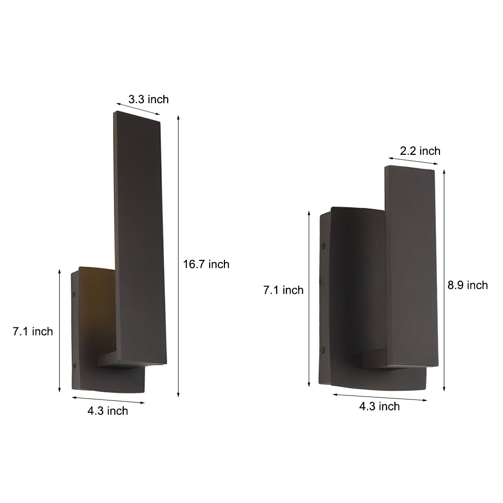 Waterproof Minimalist Aluminum LED Outdoor Wall Light - Black Modern Design