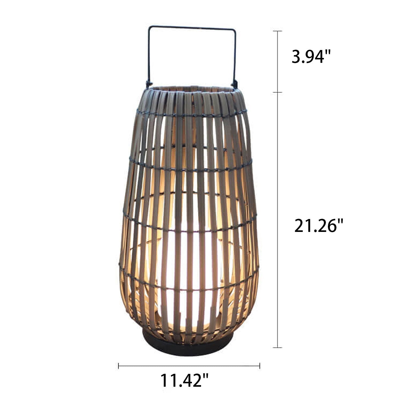 Modern Rattan Weaving Oval Outdoor Waterproof Floor Lamp