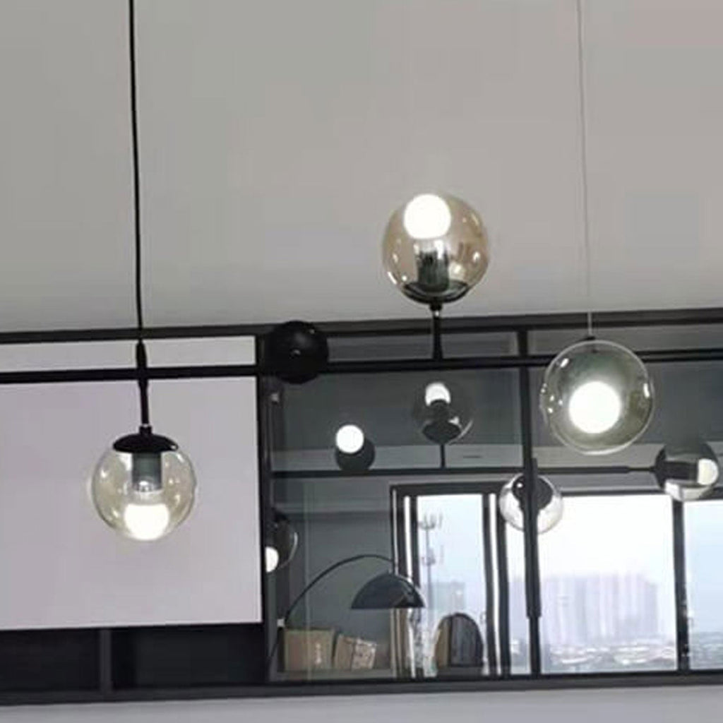 Modern Minimalist Round Globe 6-Light Chandelier - Glass Island Light Fixture