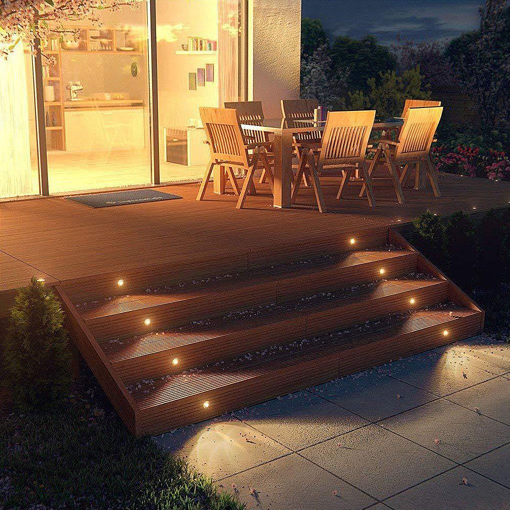 Stainless Steel LED Ground Lights - Outdoor White Deck Lighting