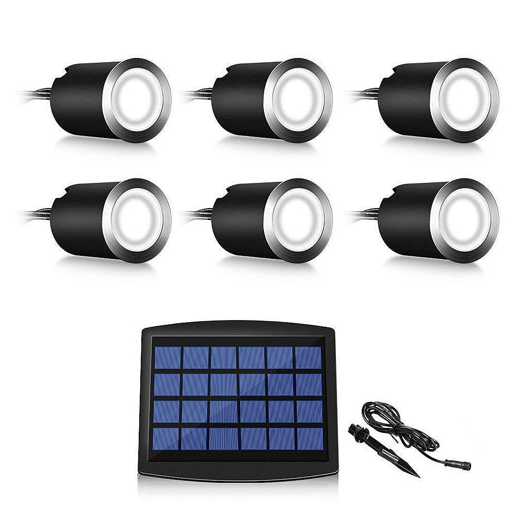 Solar Powered In-Ground LED Lights - Modern Black Well Lighting
