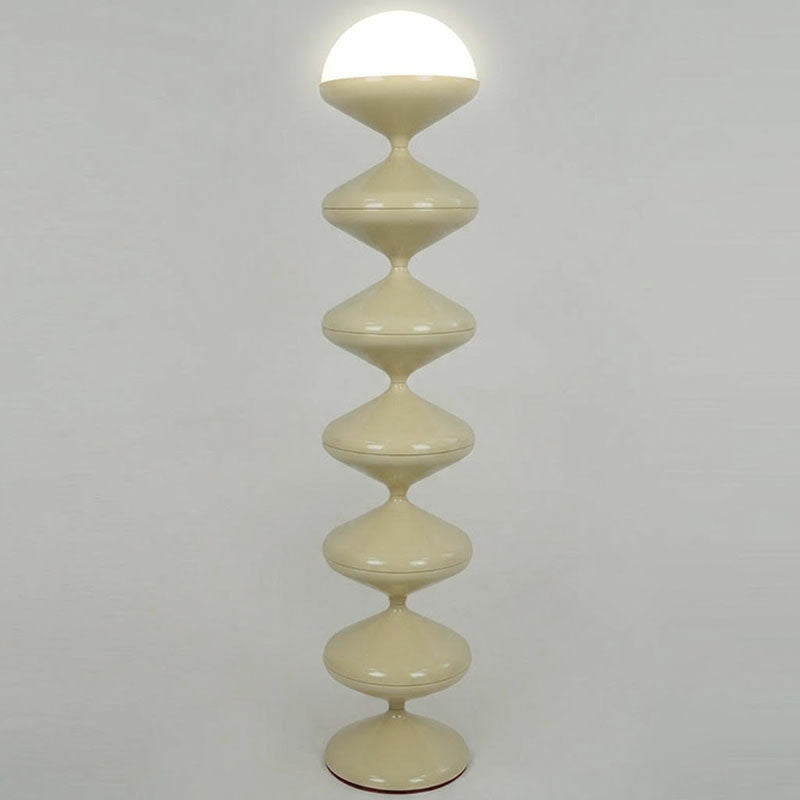 Contemporary Scandinavian Iron Acrylic Cream Floor Lamp - 1-Light Bedroom Lighting