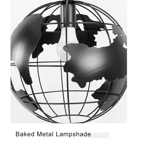 Contemporary Round Earth Iron 1-Light Pendant Light for Living Room