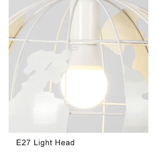 Contemporary Round Earth Iron 1-Light Pendant Light for Living Room