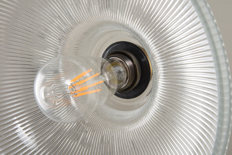 Vintage Striped Glass Pendant Light Fixture - 1-Light Ceiling Hanging Lamp