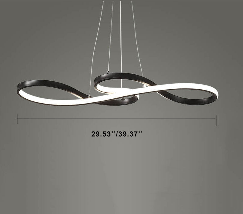 Modern Double-Sided Twist LED Chandelier | 1-Light Hanging Light Fixture
