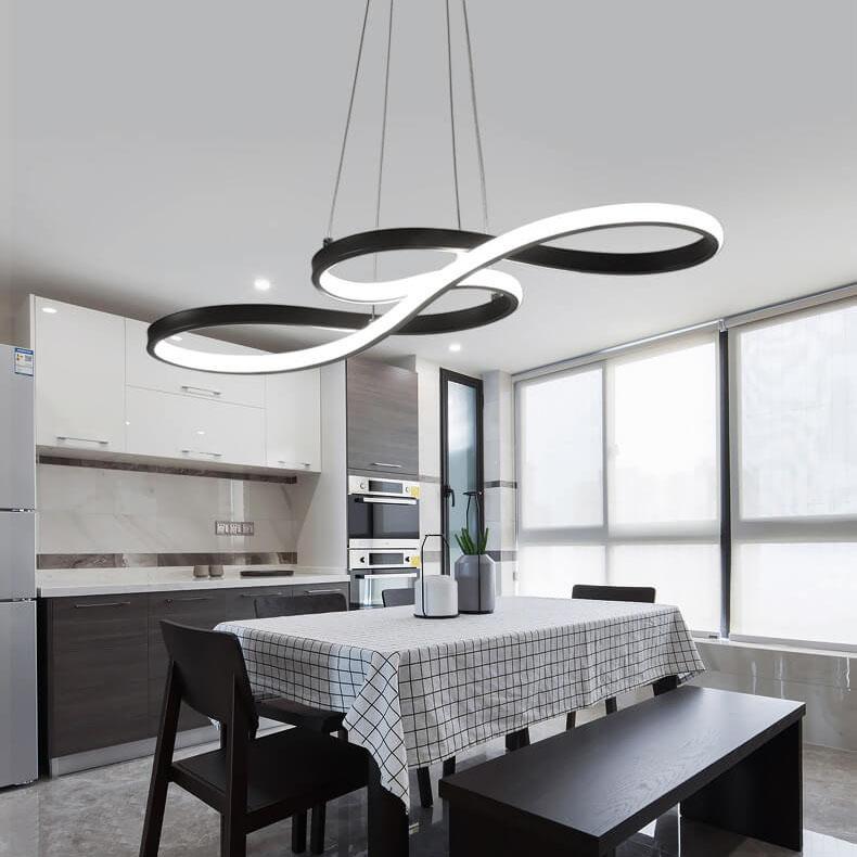 Modern Double-Sided Twist LED Chandelier | 1-Light Hanging Light Fixture