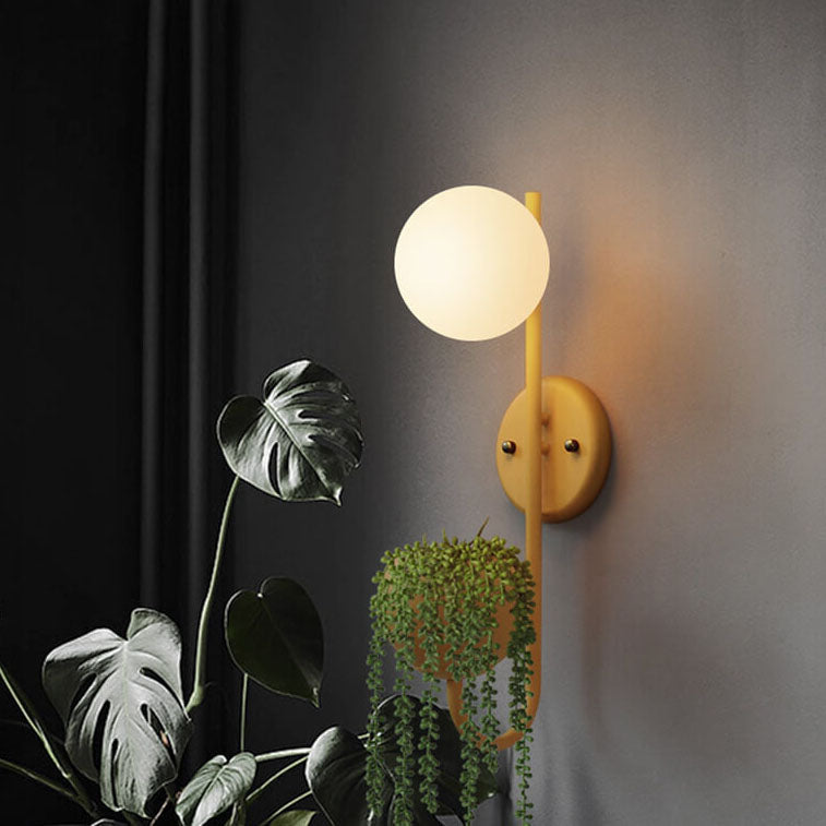 Sphere 1-Light Storage Box Plant Pot Wall Sconce Décor