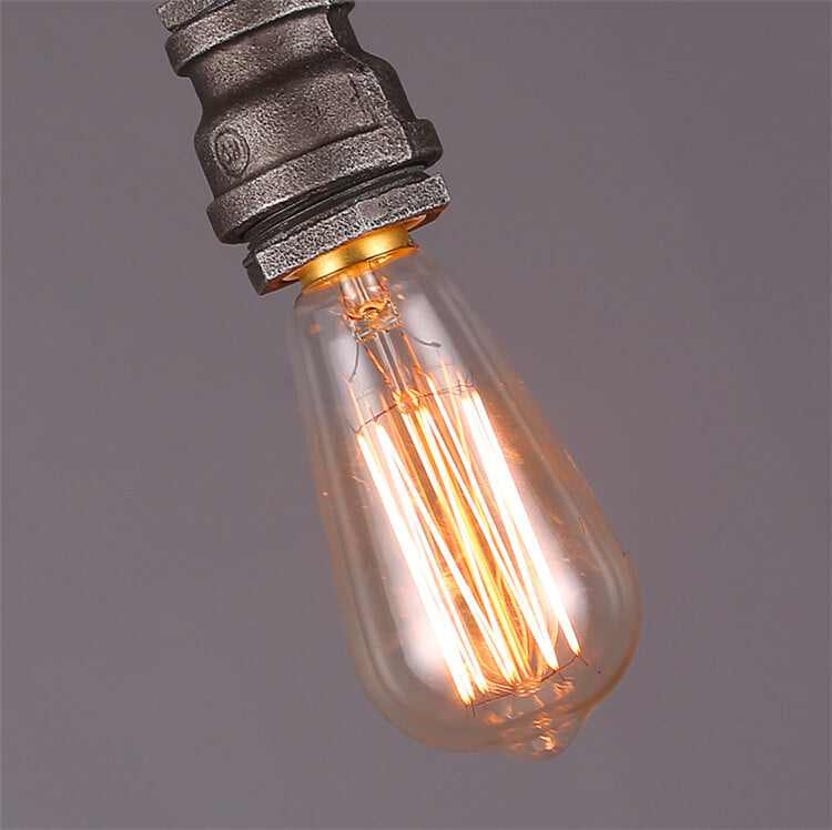 Industrial Retro Aged Metal Water Pipe 1-Light Pendant Light