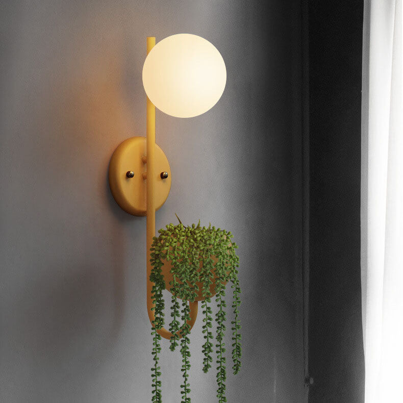Sphere 1-Light Storage Box Plant Pot Wall Sconce Décor
