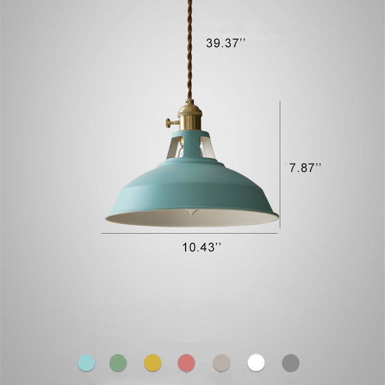 Colorful Barn Shade Pendant Light - Industrial 1-Light Design