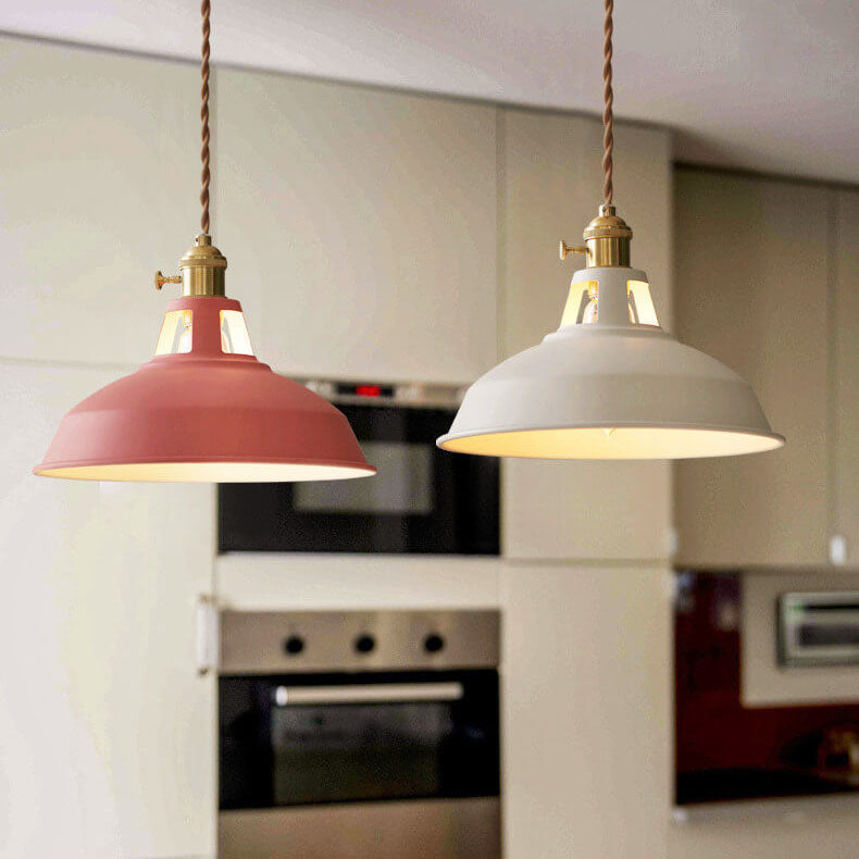 Colorful Barn Shade Pendant Light - Industrial 1-Light Design