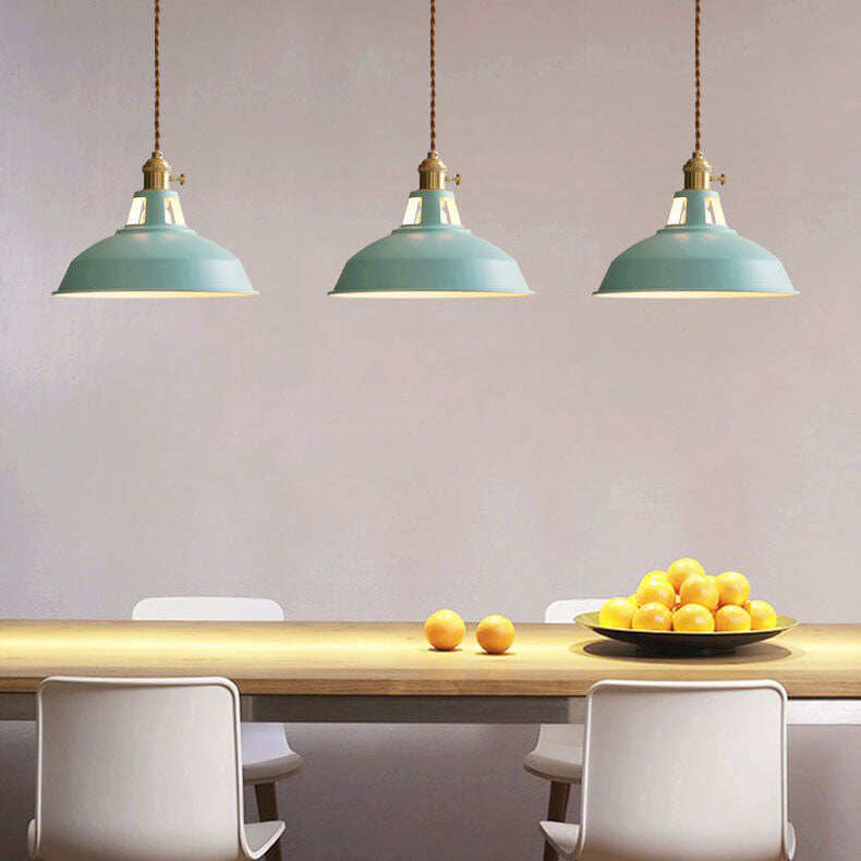 Colorful Barn Shade Pendant Light - Industrial 1-Light Design