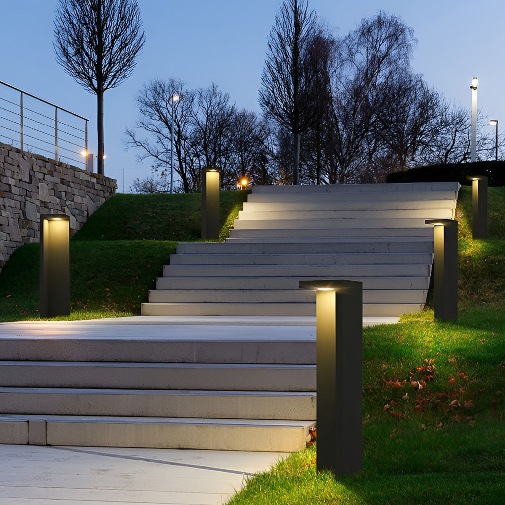 Modern Half-Cut Rectangular Outdoor Path Light - Gray, LED 4.5W, IP54 Waterproof