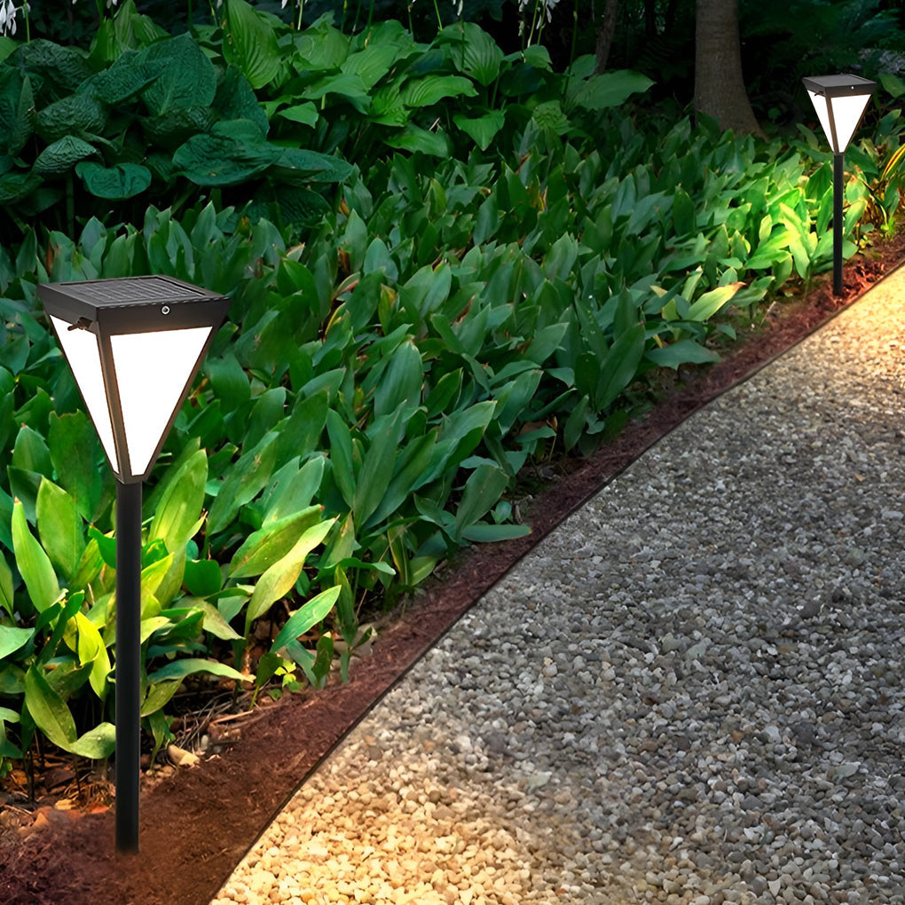 Sleek Solar LED 2.6W Waterproof Pathway Post Light - Outdoor Solar Lighting for Gardens and Walkways