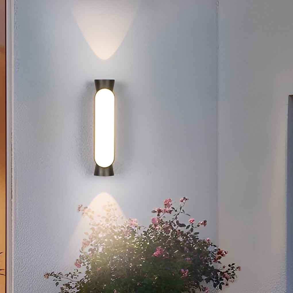 Waterproof LED Outdoor Wall Sconce - Black Modern Up and Down Lights