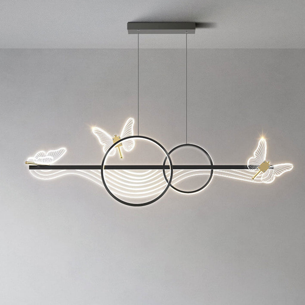 Nordic Luxury Butterfly Round LED Island Chandelier