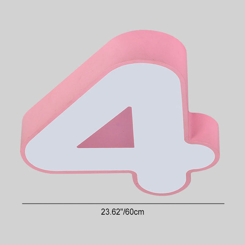 Contemporary Creative Kids Iron Number Design LED Flush Mount Ceiling Light Bedroom, Modern Children’s Room Lighting, Unique Number Shaped LED Light, Stylish Ceiling Fixture for Kids, Energy Efficient Flush Light for Nursery, Playroom Illumination, Decora